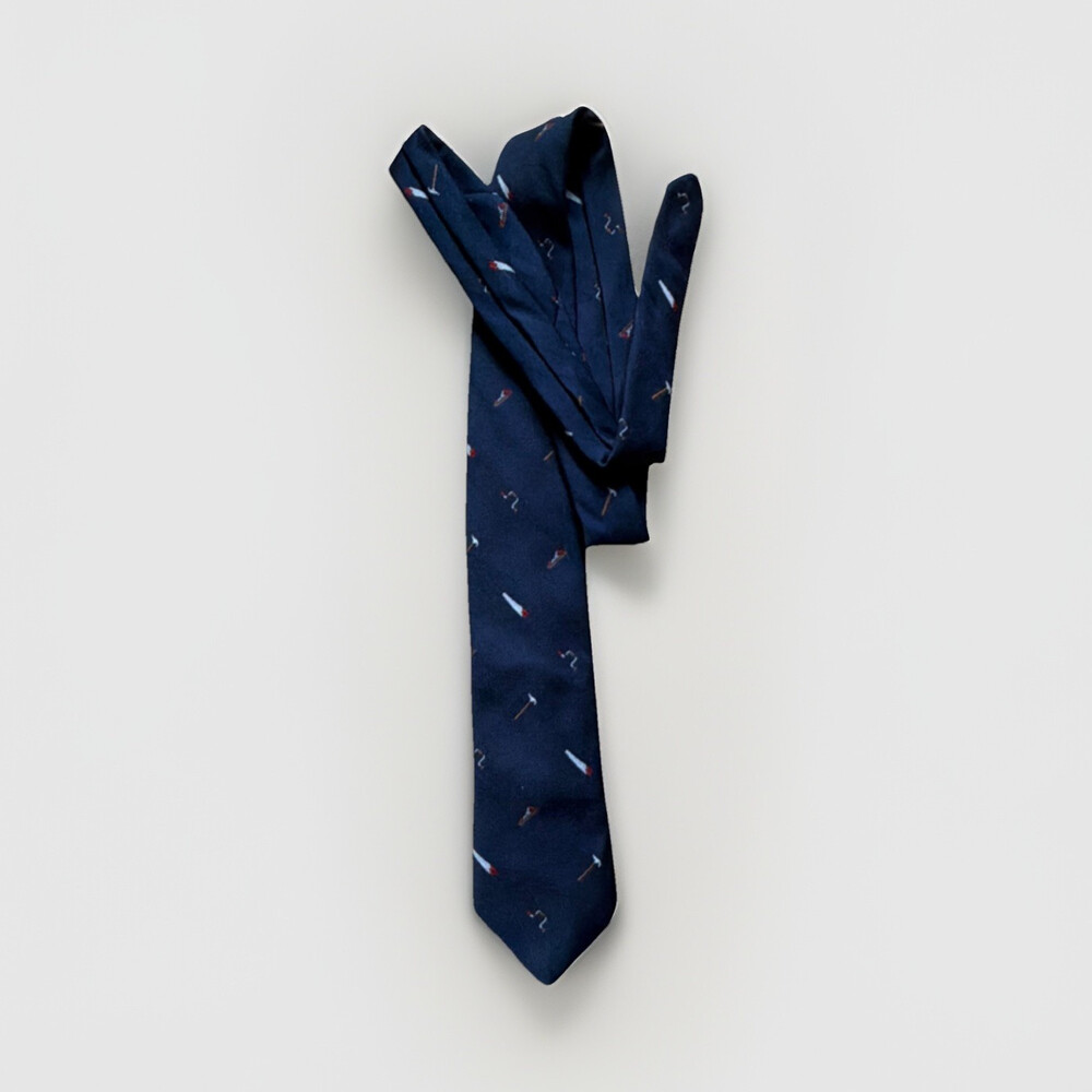 Schreter Blue Novelty Golf Woven Men's Tie Pointed Style Neckwear